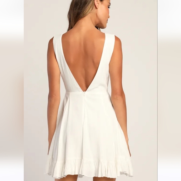 Lulus NWT Endlessly Enticing White Embroidered Babydoll Mini Dress - Picture 2 of 11